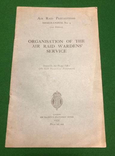 ARP Memo No.4 Organisation of the Wardens' Service.