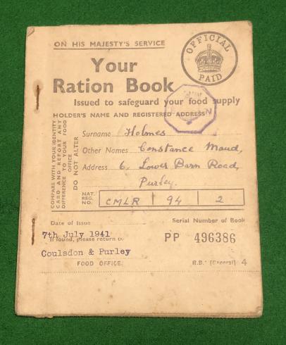 1941 Ration Book R.B.4.