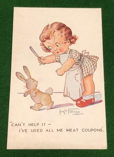 Comic postcard - Meat Coupons.