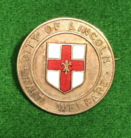 City of Lincoln Air Raid Welfare Lapel Badge.