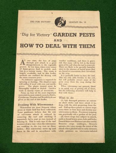 Dig For Victory Leaflet No.16 ' Garden Pests '.