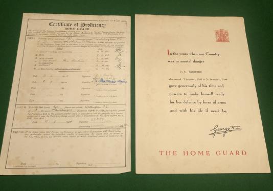 17th West Riding ( Leeds GPO ) Battalion HG Certificates.