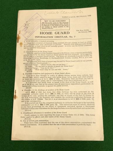 Home Guard Info. Circular No.7