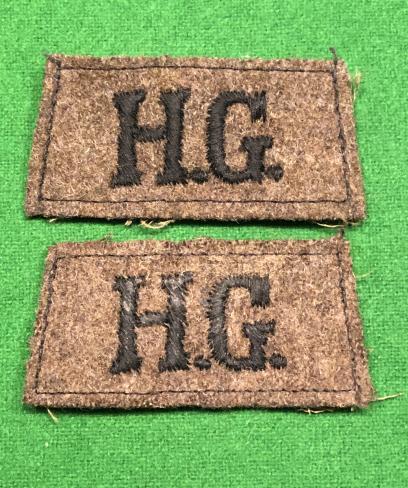 Home Guard slip-on shoulder titles.