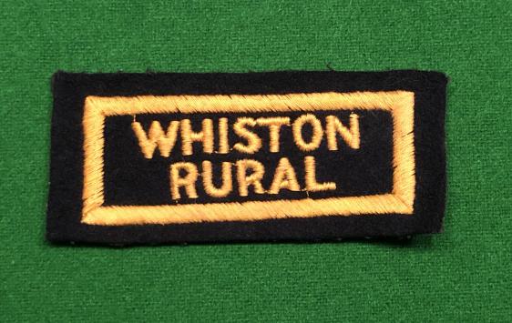 Whiston Rural Civil Defence Area Title.