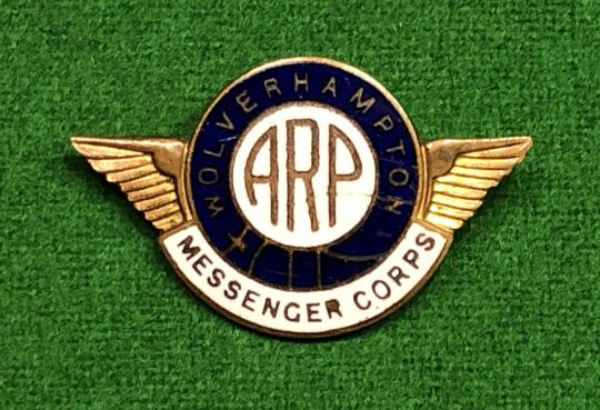 Wolverhampton ARP Messenger Corps Lapel Badge.