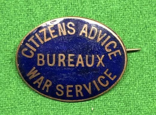 Citizens Advice Bureaux War Service lapel badge.