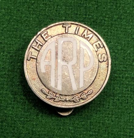 The Times Newspaper ARP Lapel Badge.