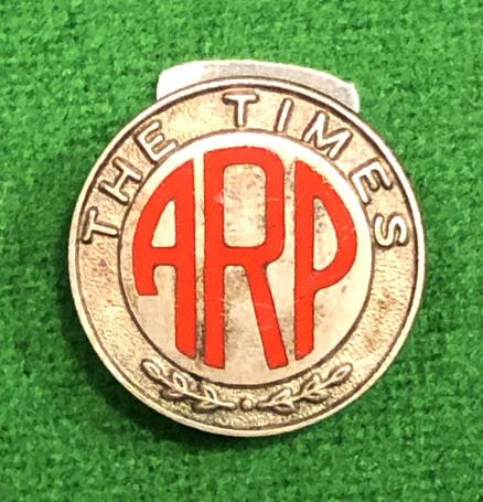 The Times Newspaper ARP Lapel Badge.