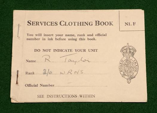 Services Clothing Ration Book.