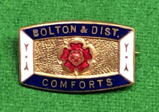 Bolton & District Comforts Fund lapel badge.