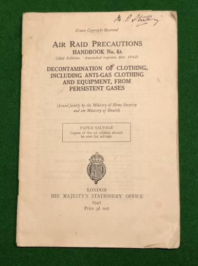 ARP Handbook No.4A  Decontamination of clothing....