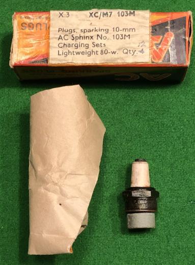 Wartime Spark Plug and Packaging.