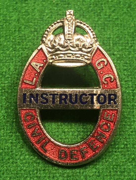 Civil Defence Local Anti-Gas Course Instructors Badge.