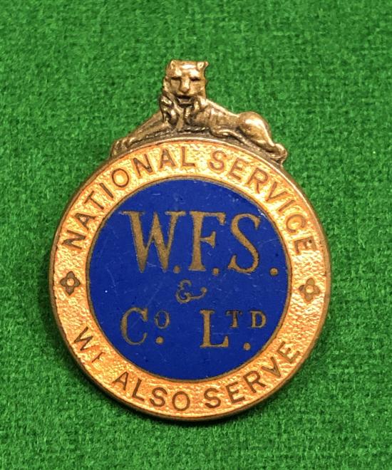 WW2 W.F.S. National Service Lapel Badge.