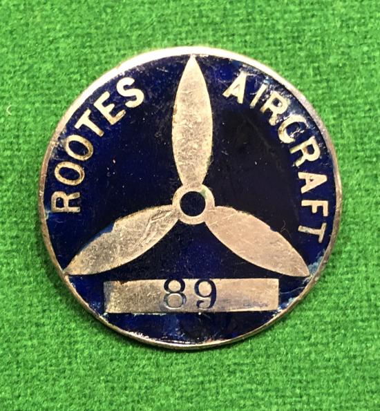 War Service Badge - Rootes Aircraft.