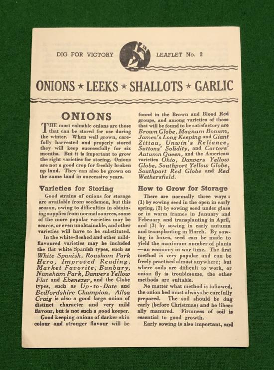 Dig for Victory Leaflet No.2 - Onions-Leeks-Shallots-Garlic.