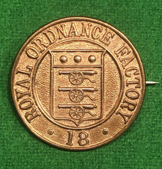 Royal Ordnance Factory No.18 lapel badge.