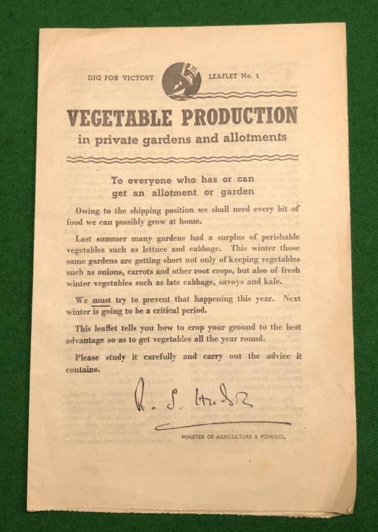 Dig for Victory Leaflet No.1 - Vegetable Production.