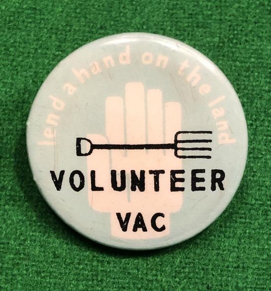 Volunteer Agricultural Camp Lapel Badge.