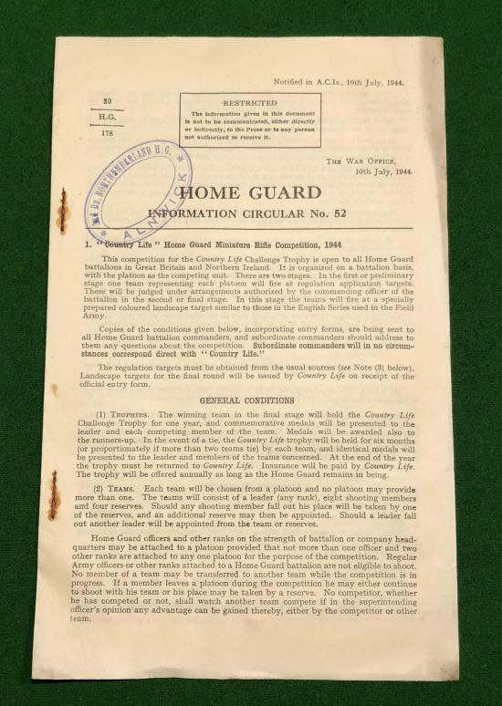 Home Guard Info. Circular No.52