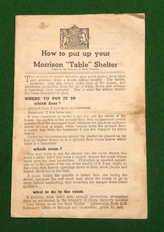 Morrison Table Shelter Leaflet.