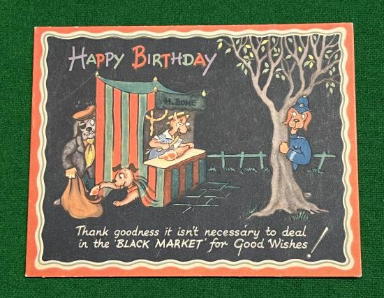 Birthday Card - Black Market subject.