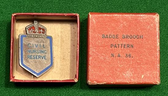 Boxed Civil Nursing Reserve Badge.