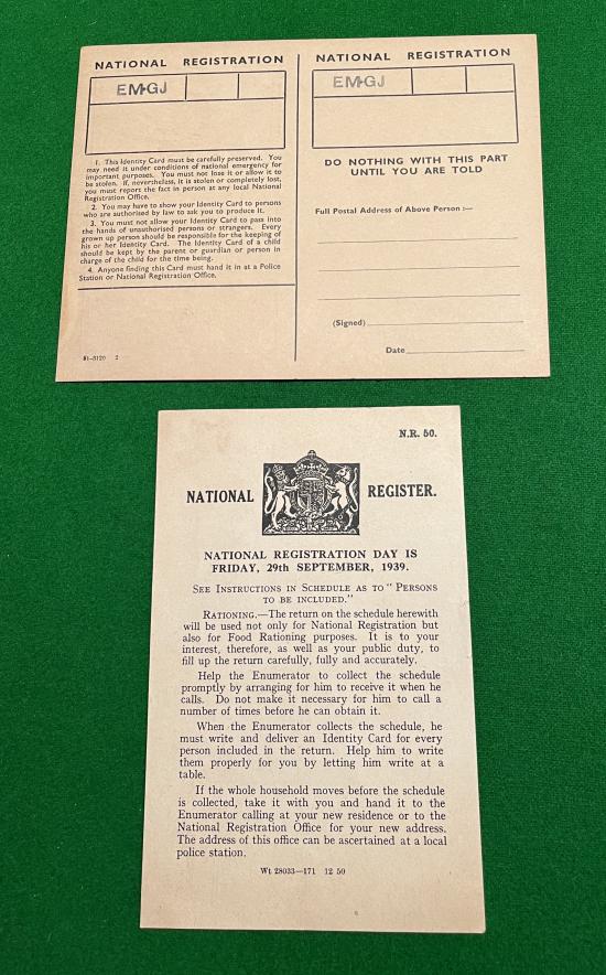 National Registration Leaflet and ID Card.