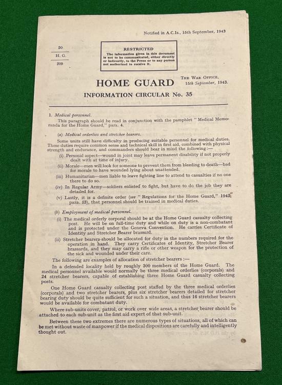 Home Guard Information Circular No.35