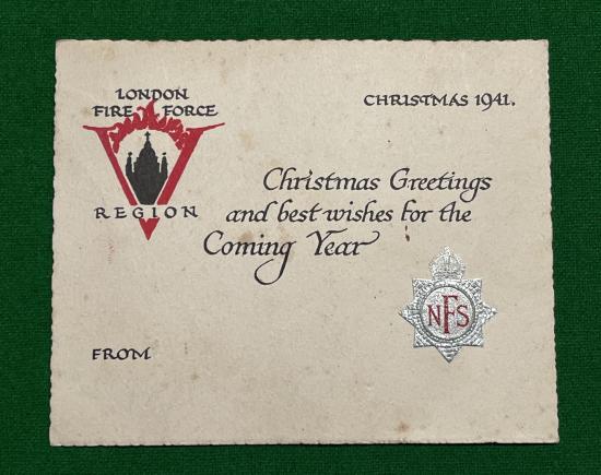 1941 London Fire Force Christmas Card.