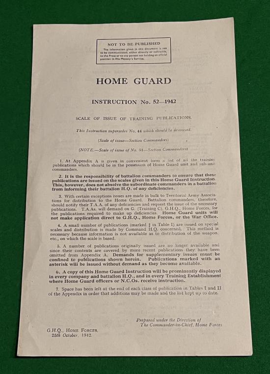 Home Guard Instruction No.52 - Publications.