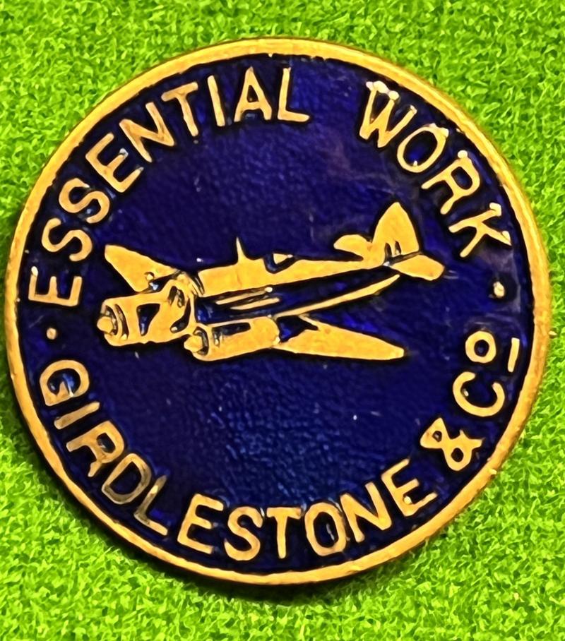 Girdlestone & Co., Essential War Work badge.