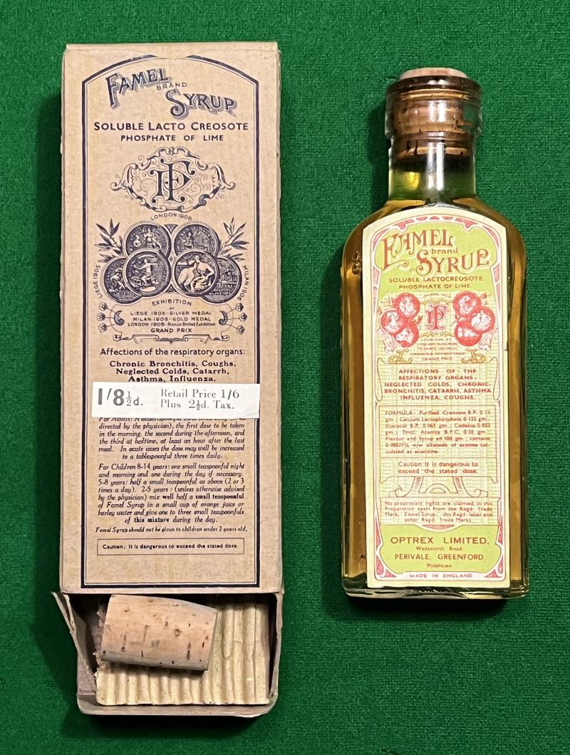 Wartime Pack Cough Syrup - Famel Brand.