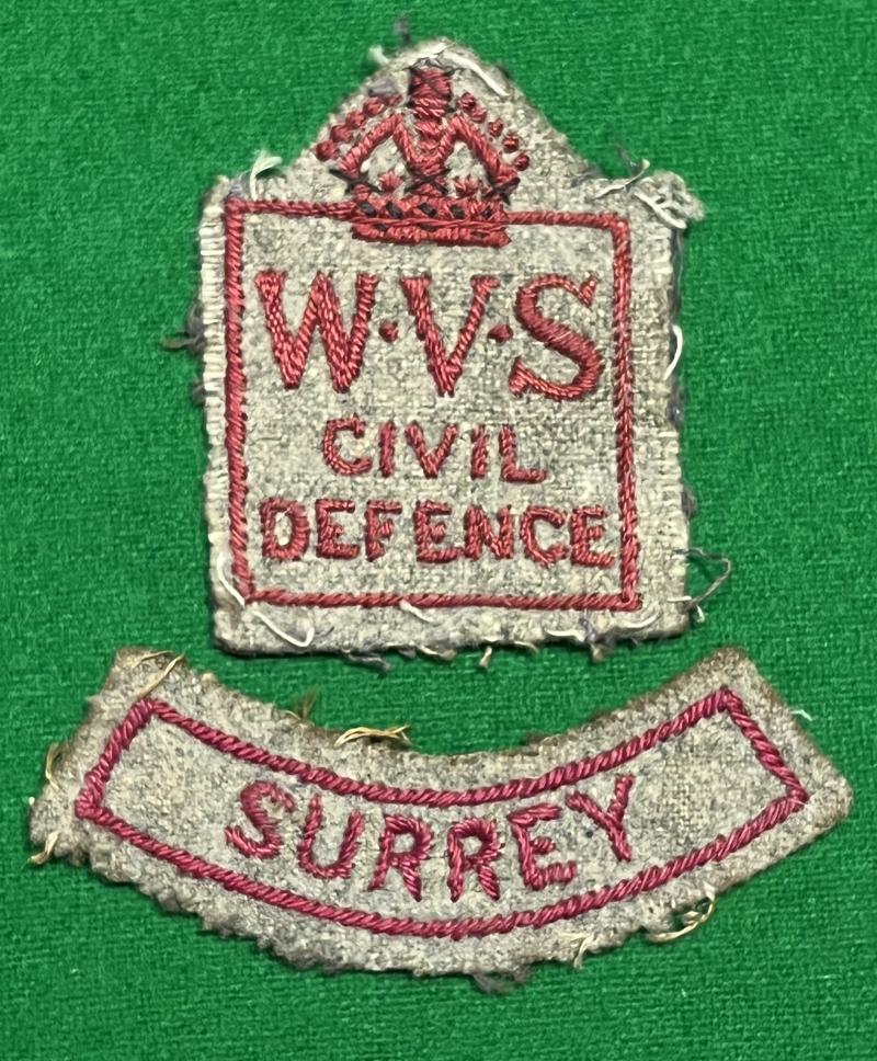 Early WVS Surrey Civil Defence arm badge.