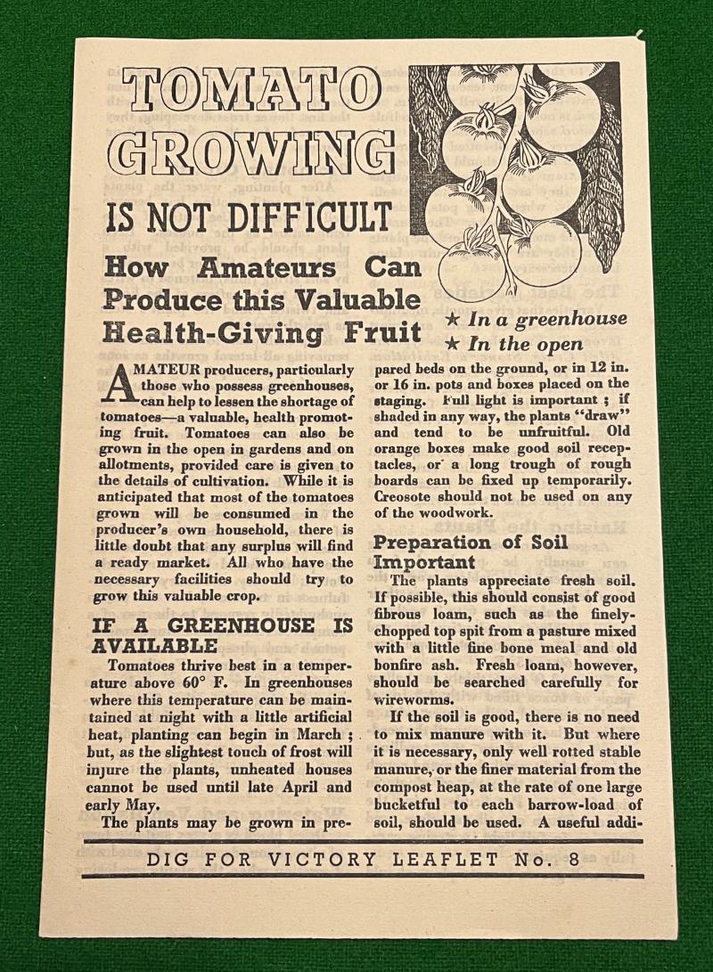 Dig For Victory leaflet No.8 Tomato Growing.