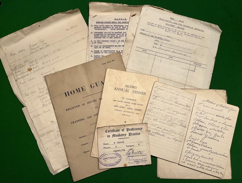 30th ( Smethwick ) Btn Home Guard Paperwork Grouping.