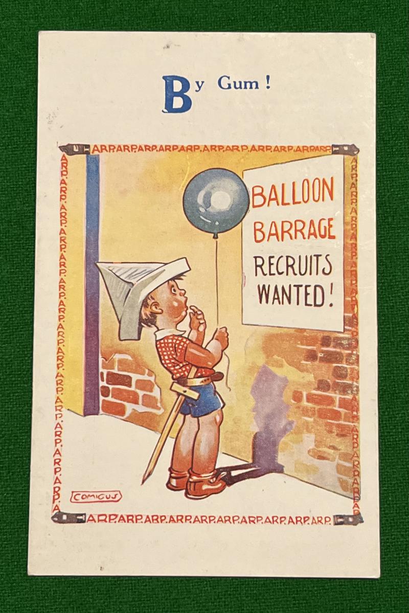 Comic postcard - Barrage Balloon.