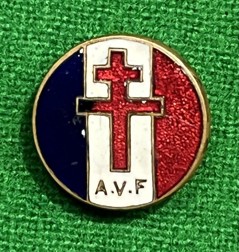 Association of Friends of the French Volunteers - AVF Lapel Badge.