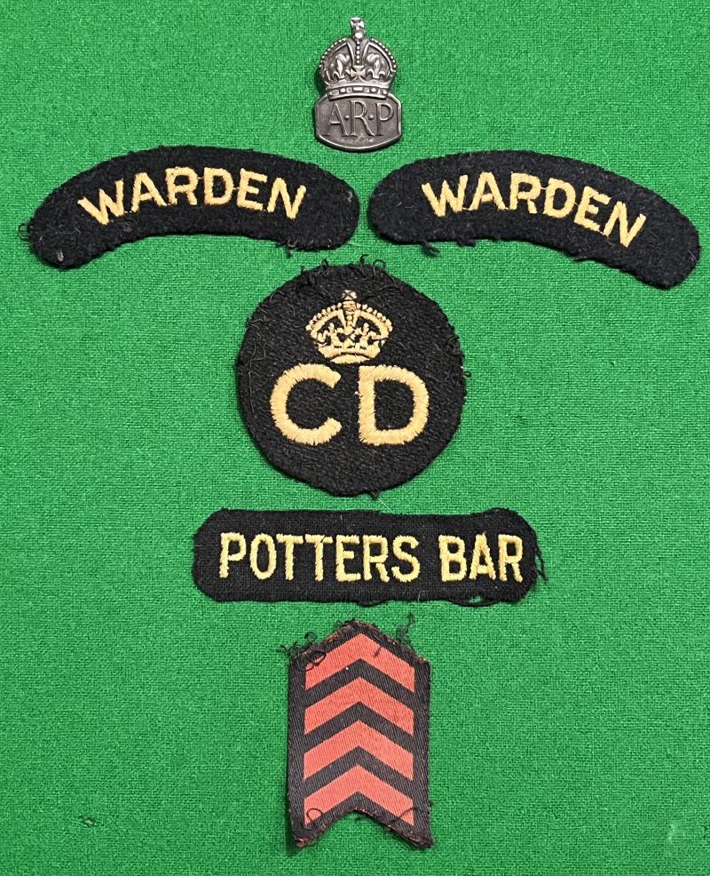 Potters Bar Civil Defence Insignia Grouping.