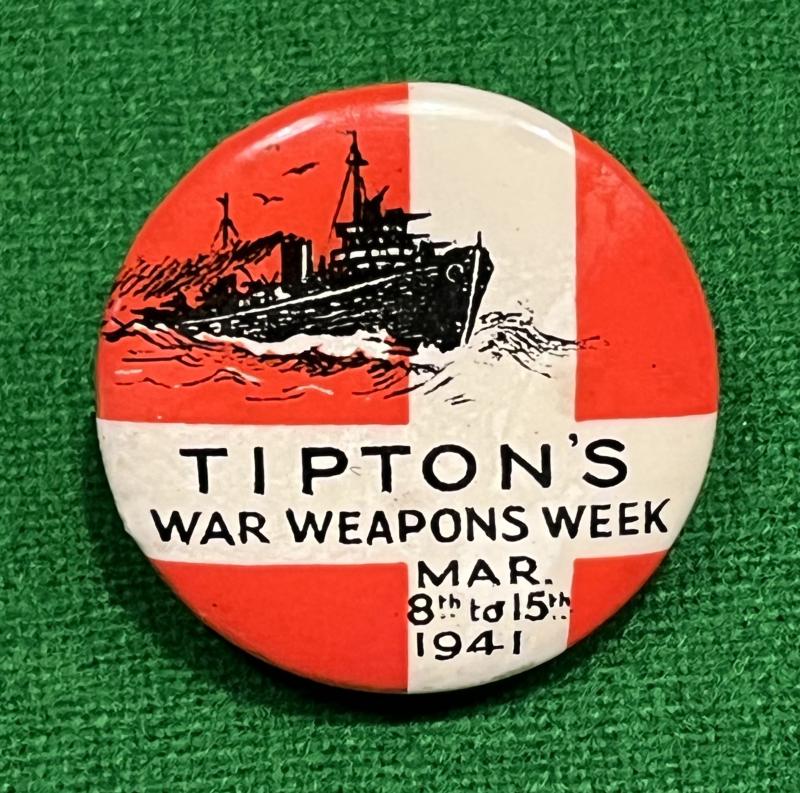 Tipton's War Weapons Week badge.