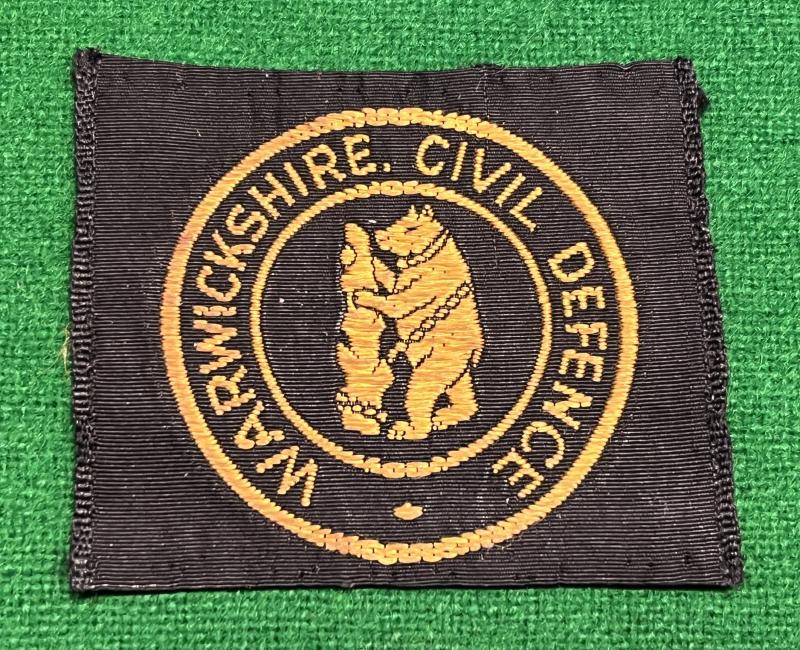 Warwickshire Civil Defence cloth cap badge.