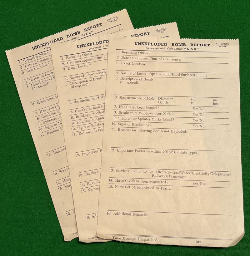 Unexploded Bomb Report Form.