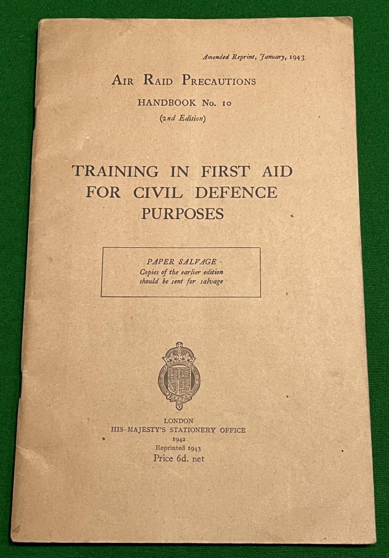 A.R.P.Handbook No.10 Training in First Aid.