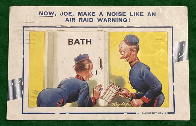 Comic postcard - Air Raid Warning.