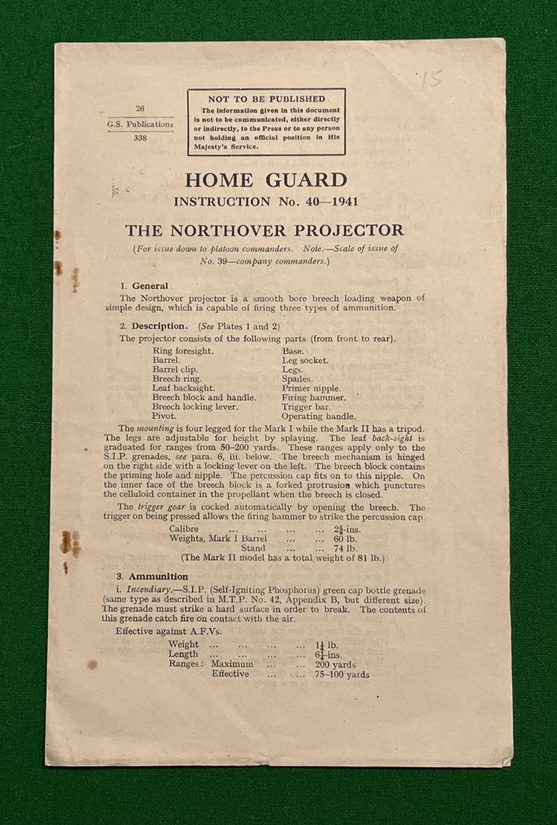 HG Instruction No.40 - Northover Projector.