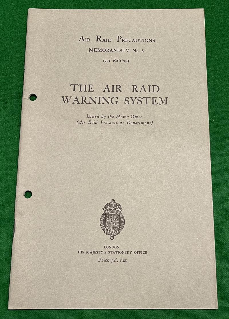 ARP Memo No.8 Air Raid Warning System.