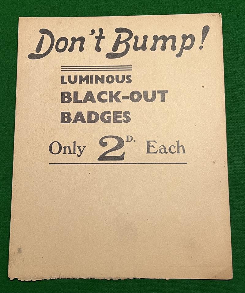 Black-Out badge sales card.