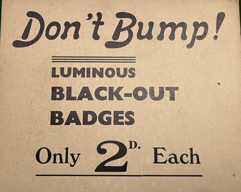 Black-Out badge sales card.