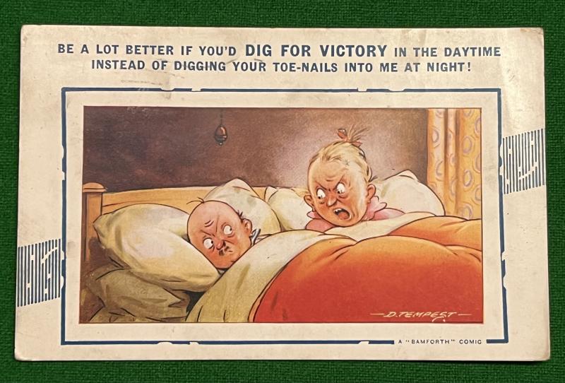 Comic postcard - Dig for Victory